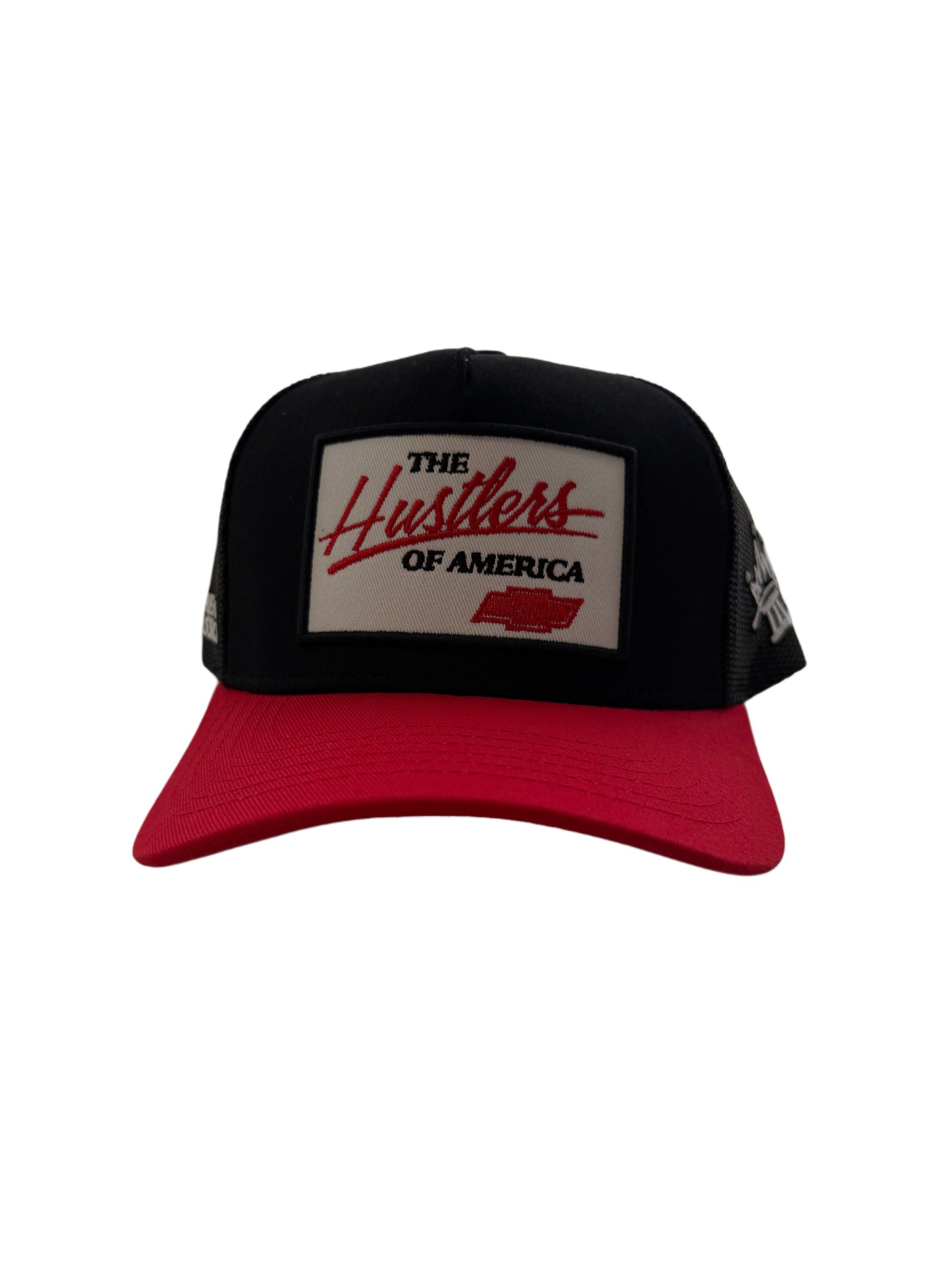 Red and black Hustlers trucker